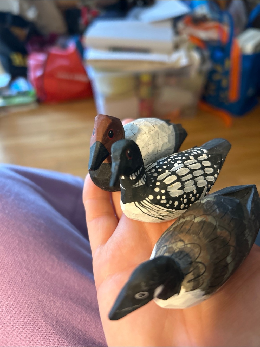 Hand-Painted Wooden decoys-goose, duck, Loon made in Canada